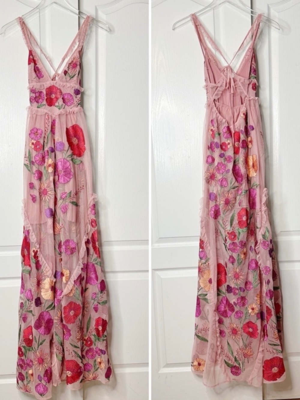 NWOT For Love & Lemons Kaylee Maxi Dress in Pink Floral Size Small Medium